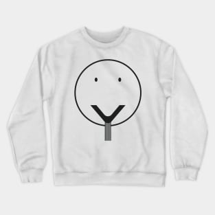 Yes face-Black. Crewneck Sweatshirt